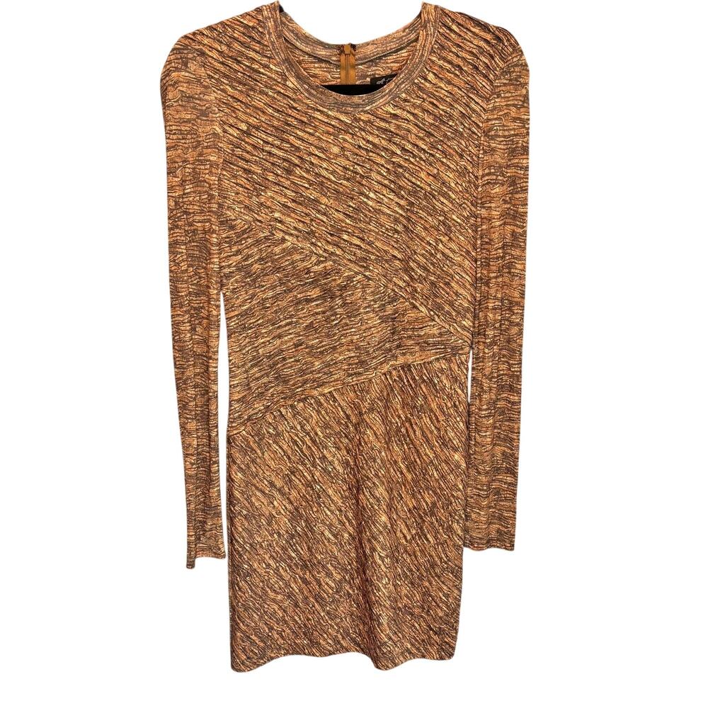 Torn by Ronny Kobo Animal Print Long Sleeve Mini Dress - size Small